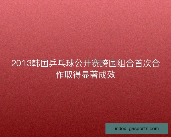 2013韩国乒乓球公开赛跨国组合首次合作取得显著成效